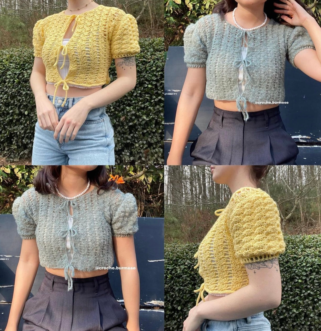 Spring Puff Cardigan Crochet Written Pattern