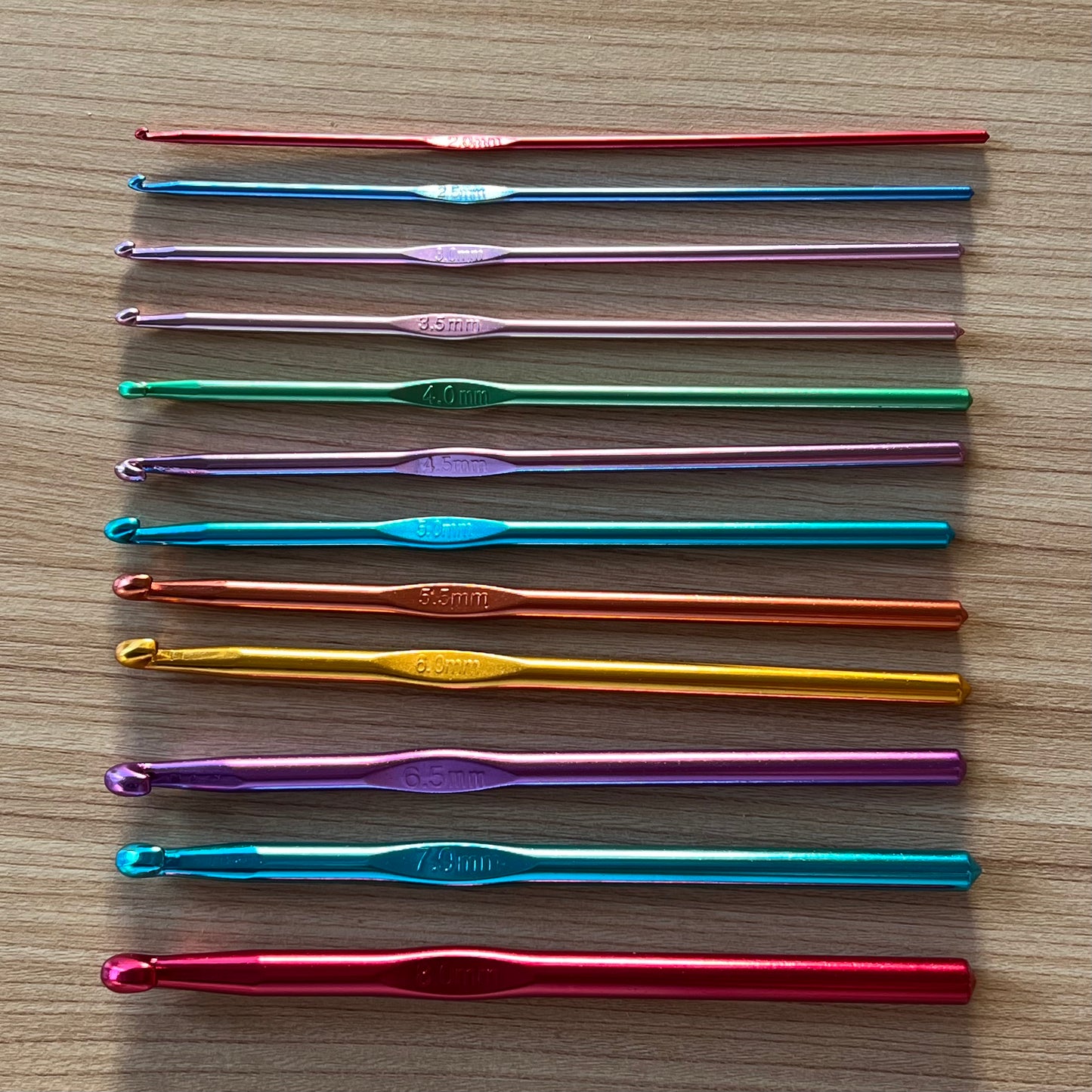 Aluminum Crochet Hooks (Sold by piece)