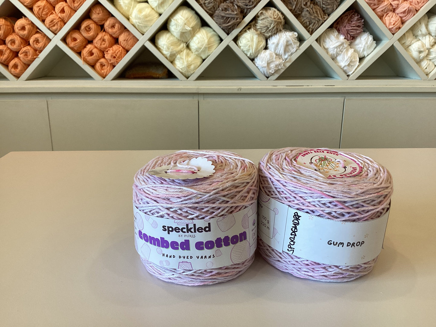 Combed Cotton Cakes  by @speckledbypurls