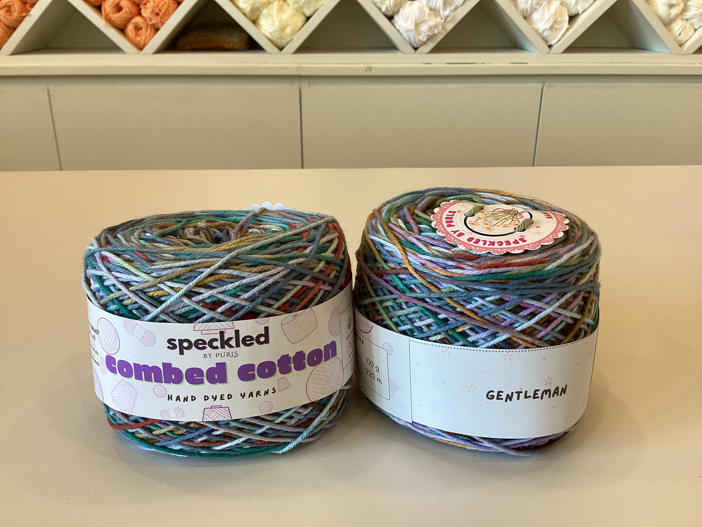 Combed Cotton Cakes  by @speckledbypurls